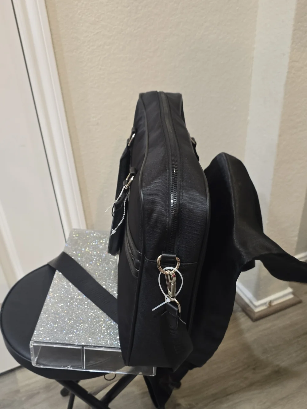 Steve Madden BLaken Nylon Briefcase/Laptop Bag- Black